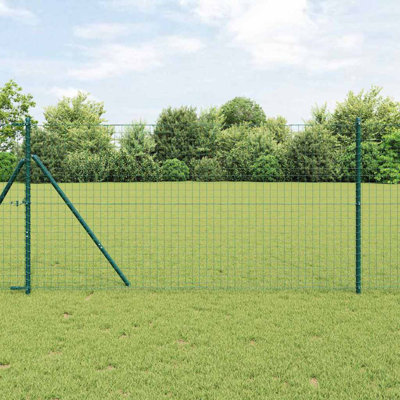 vidaXL Euro Fence Green 3.94 x 32.81 ft PVC-coated iron