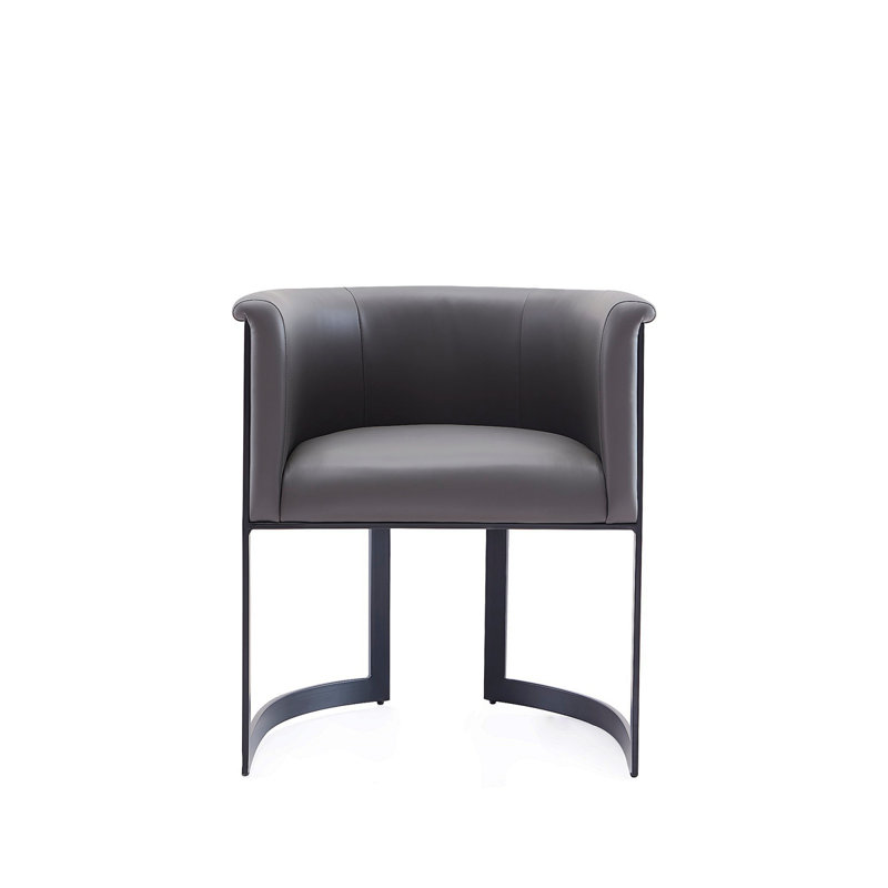 Chaise en cuir Corso, Gris