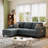 78'' Upholstered Sofa Couch With Movable Ottoman-113069411