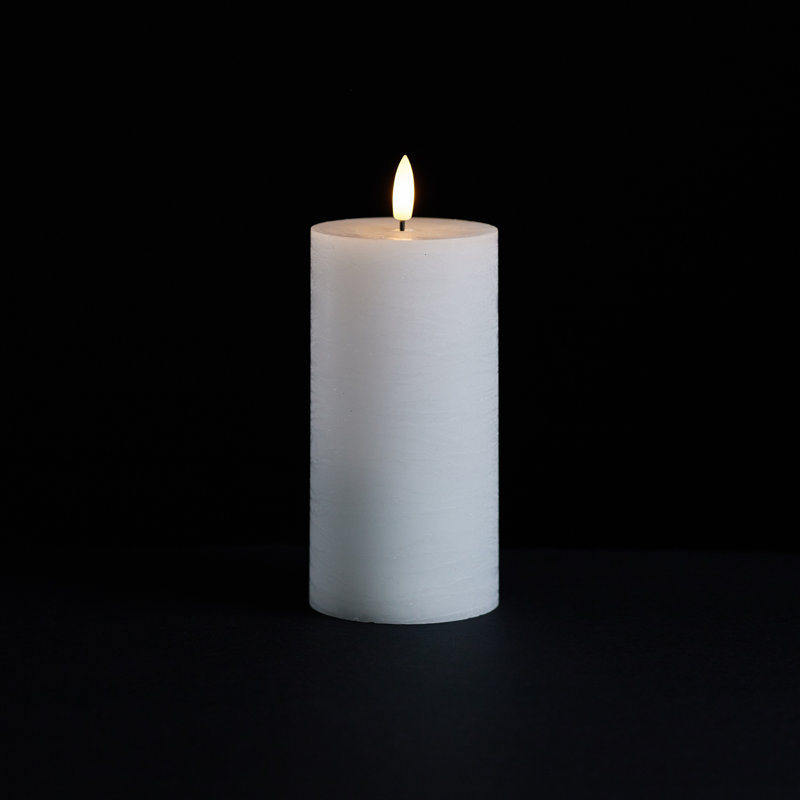 FIA Wick Pillar Candle (Set of 2), White, 6" x 3" Pillar