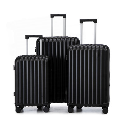 20 po / 24 po / 28 po 3 pièces / ensemble en valise à roulettes ABS, valise de transport, avec porte-gobelet et port USB et support pour téléphone