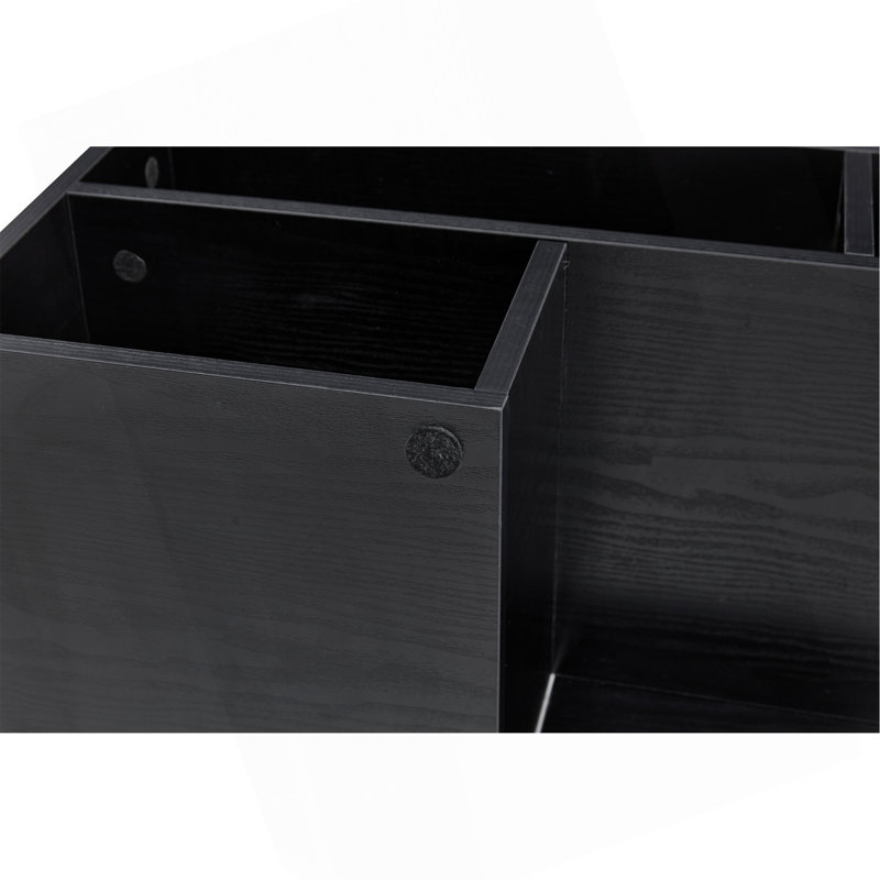 Meuble télé réglable modulaire, console de rangement ouverte noire, centre de divertissement moderne avec plusieurs compartiments, tablette multimédia Freestyle