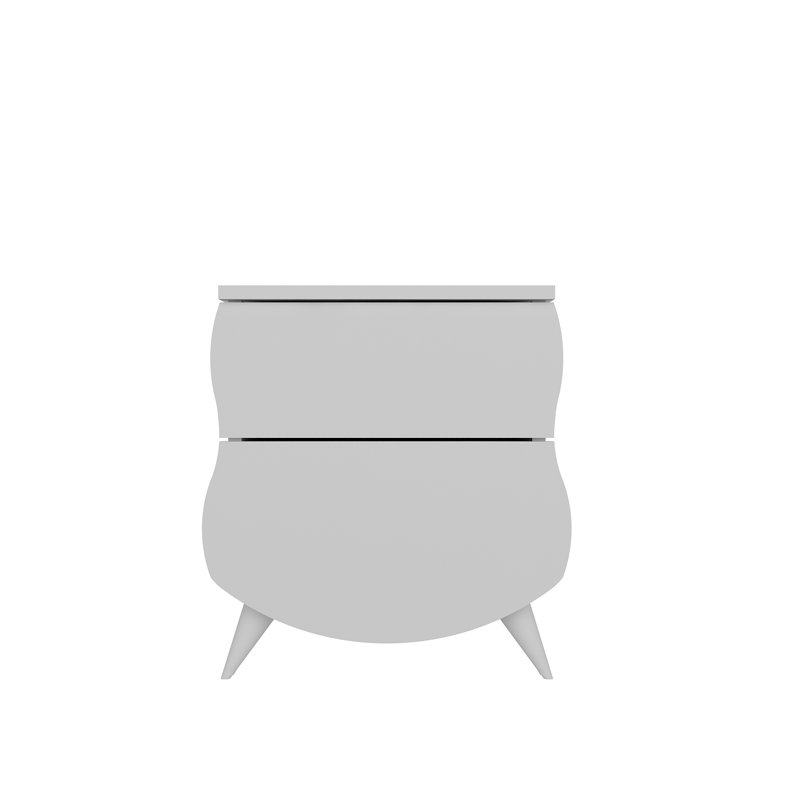 Table de chevet 2 tiroirs Jeff en blanc