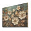 Blanc et or, charmante fleur de printemps élégante IV - Fleurs sur bois-1984097633