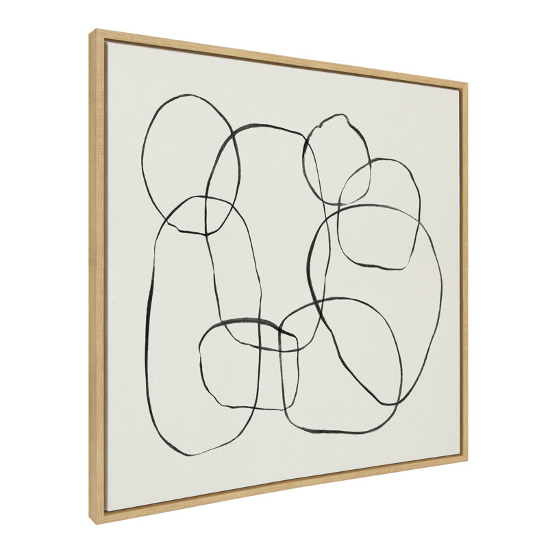 «Dancing Circles» par Teju Reval, reproduction d'art sur toile encadrée, H 30 po x l 30 po, Naturel