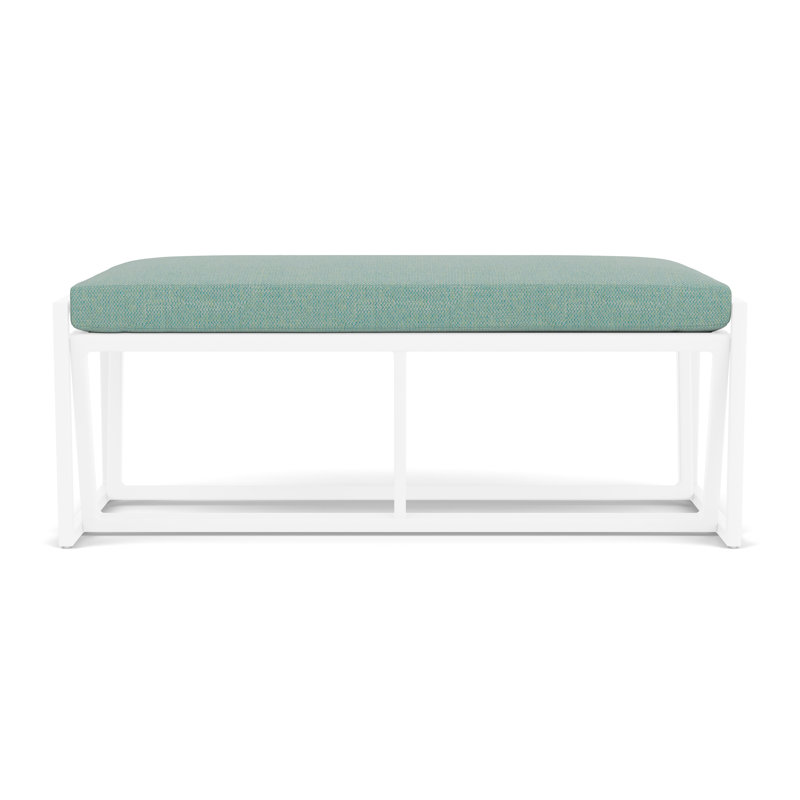Summit Outdoor Dining Bench, White, Pavian Pool