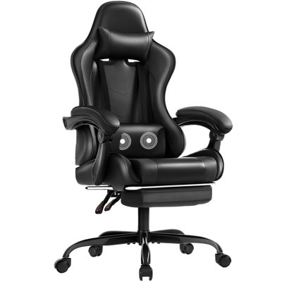 Adjustable Video Gaming Chair with Massage Swiveling PC & Racing Game Chair with Footrest