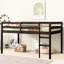 Lit mezzanine simple, fabriqué en bois d'hévéa, construction stable avec des lattes, profil bas pour, maximise l'abat-jour en bois massif de rangement de chambre à coucher, structure, commodité, nombreuses possibilités-1327351417
