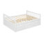 Lit de jour double avec lit gigogne simple et tiroirs, blanc