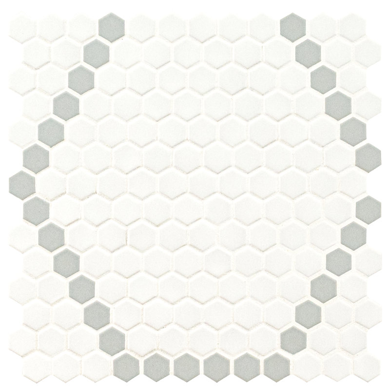Hive 12 in. x 12 in. Matte Porcelain Mosaic Floor and Wall Tile, Moonlite