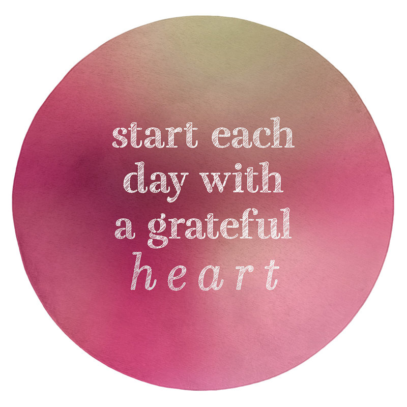 Tapis en chenille multicolore Quotes, Rond 5 pi