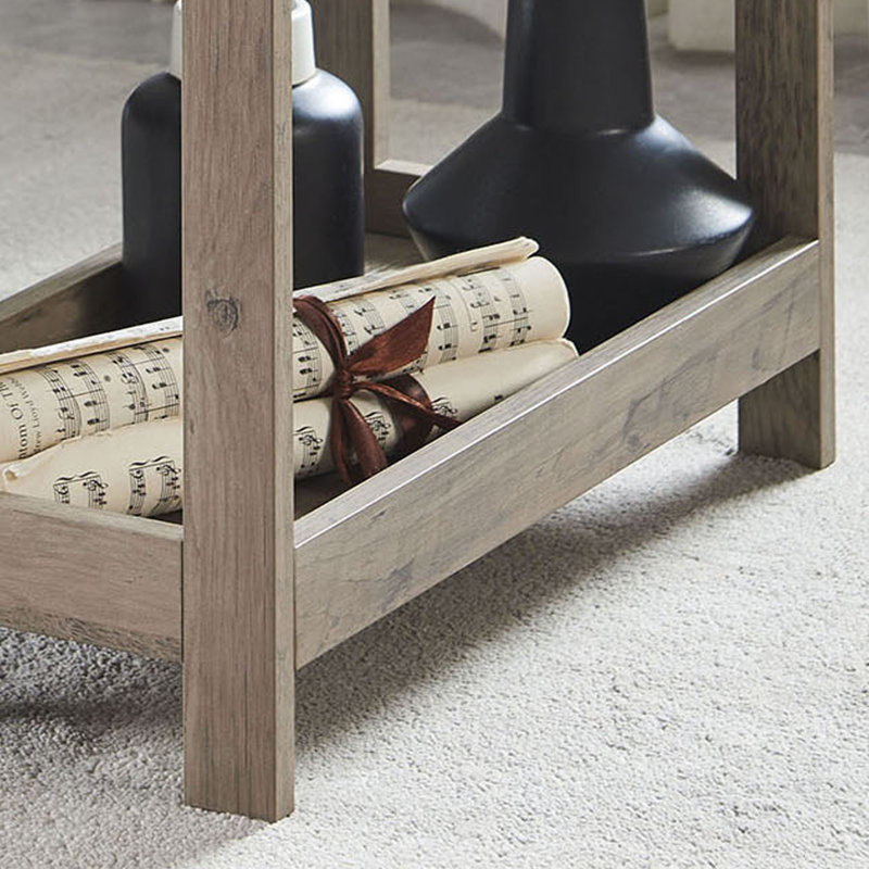 Table d'appoint mince en bois avec tablettes de rangement et plateau coulissant, table de chevet pour chambre à coucher, salon