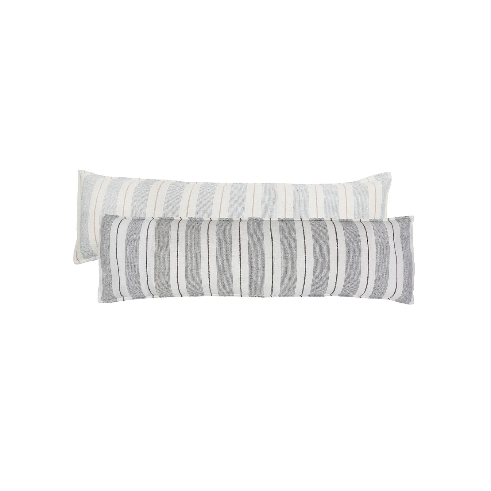 Laguna Striped Lumbar Throw Pillow, Ocean/Natural
