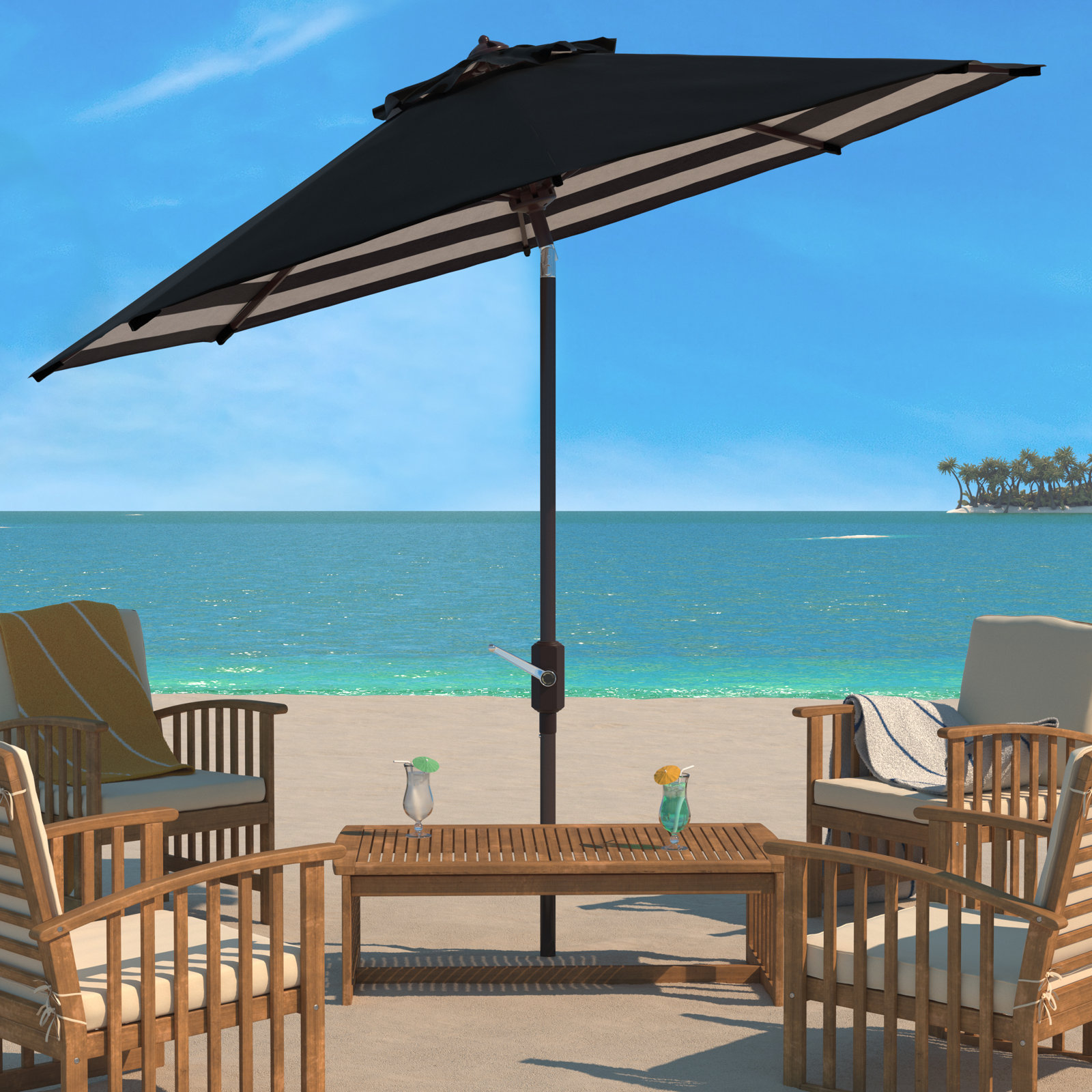 Asla 100.8'' Outdoor Umbrella, Black