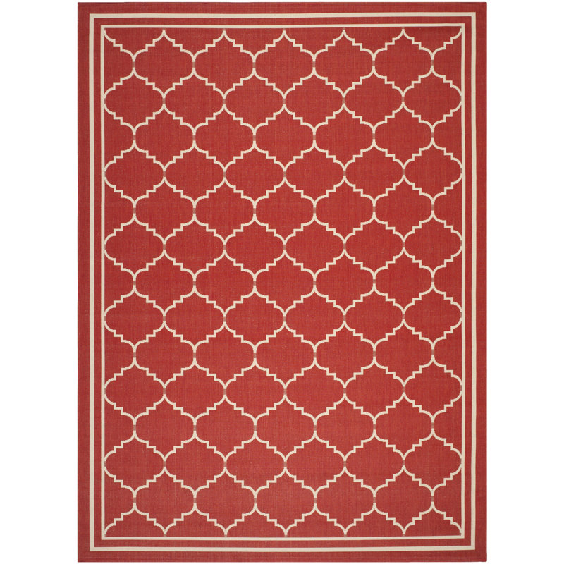 Tapis d'intérieur / extérieur à motif géométrique Herefordshire Performance, Rectangle 9 pi x 12 pi