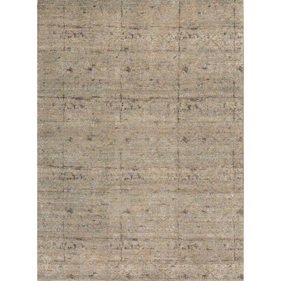Hand-Knotted High-Quality Beige and Silver Area Rug