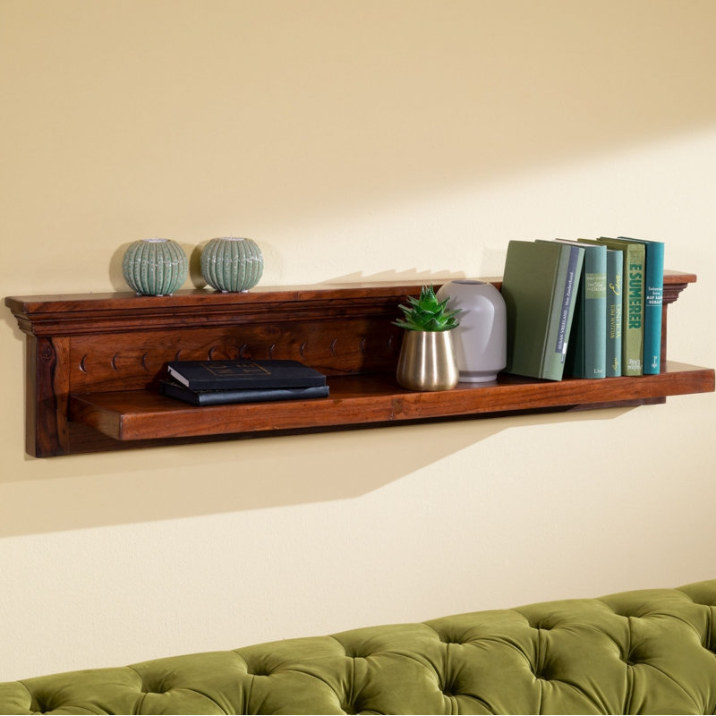 Oxford Acacia Solid Wood Accent Shelf, Nougat
