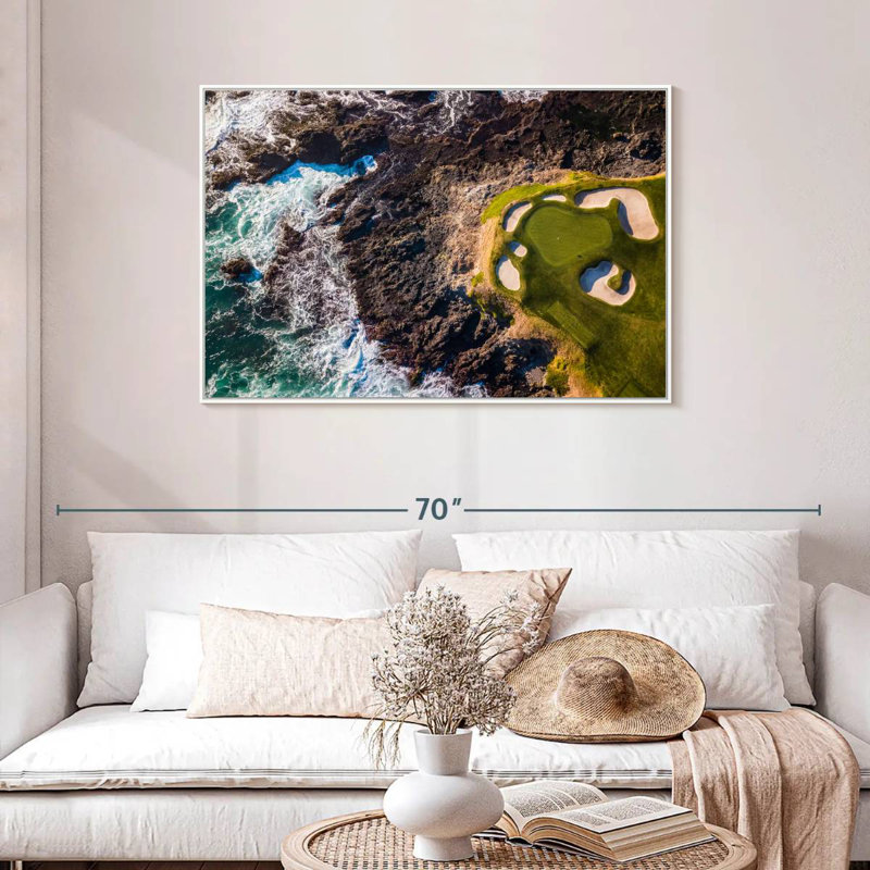 Pebble Beach CA Golf Course, Floating Frame White, 43" X 29"