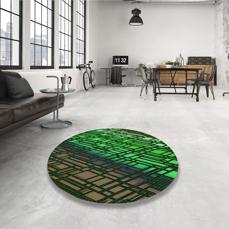 Abstract Indoor Rug, Round 4'