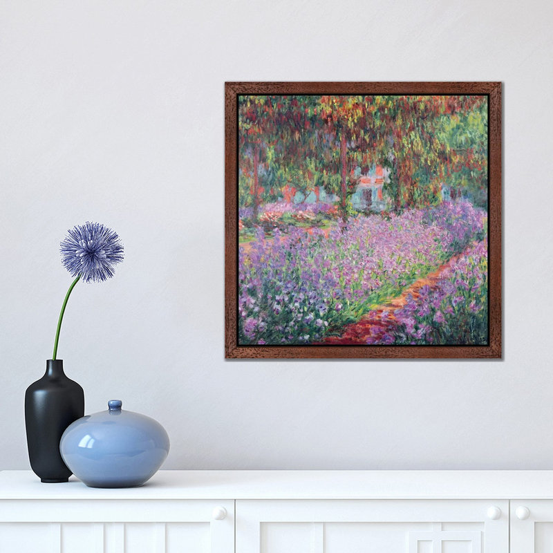 Claude Monet - Floater Frame Print on Canvas, Brown Framed, 66.04 cm H x 66.04 cm W