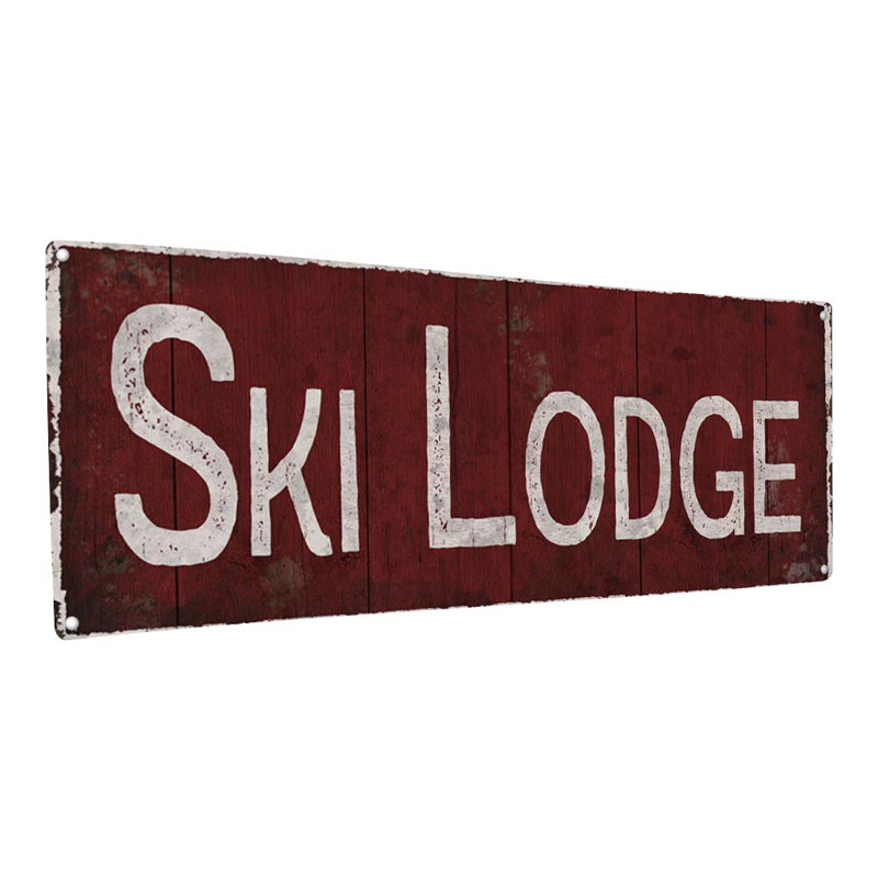 Panneau en métal Ski Lodge