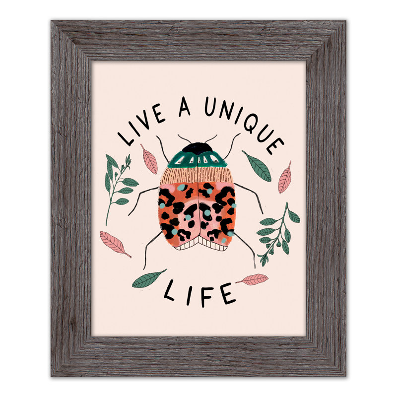 «Unique Life Beetle», reproduction encadrée, H 14 po x l 11 po x P 0,75 po