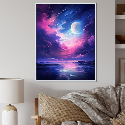 " Moon In Blue Purple Clouds "