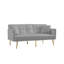 Canapé-lit futon polyvalent avec pieds en métal doré, idéal pour se détendre, se divertir et accueillir des invités dans n'importe quel espace de vie-474619762
