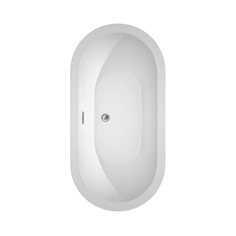 Soho 60'' x 29'' Soaking Acrylic Bathtub, Polished Chrome