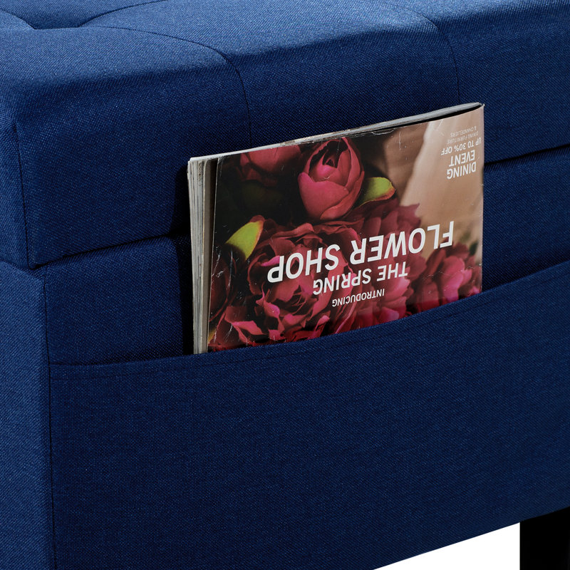 Upholstered Chenille Storage Standard, Navy Blue