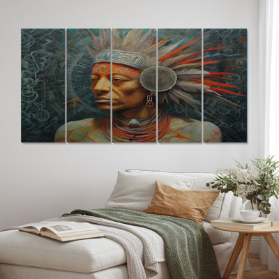 Chaman avec coiffe de plumes