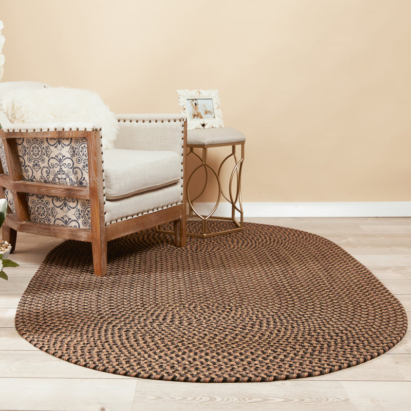 Tapis intérieur / extérieur tressé à la main de style anglais Engeman, Ovale 7 pi x 9 pi