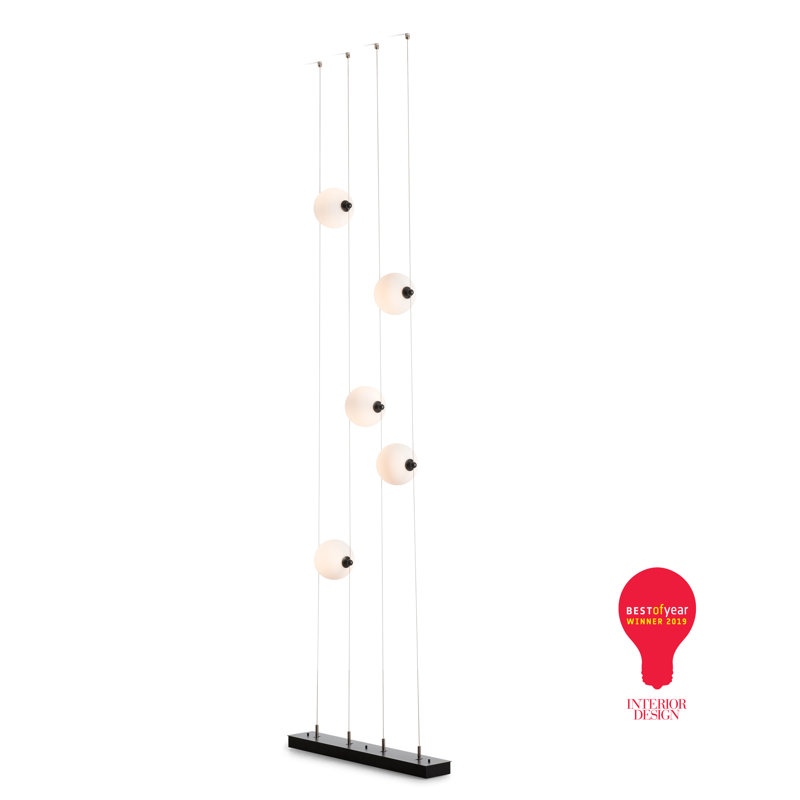 Abacus 240" LED Novelty Floor Lamp, Opal Glass, Black