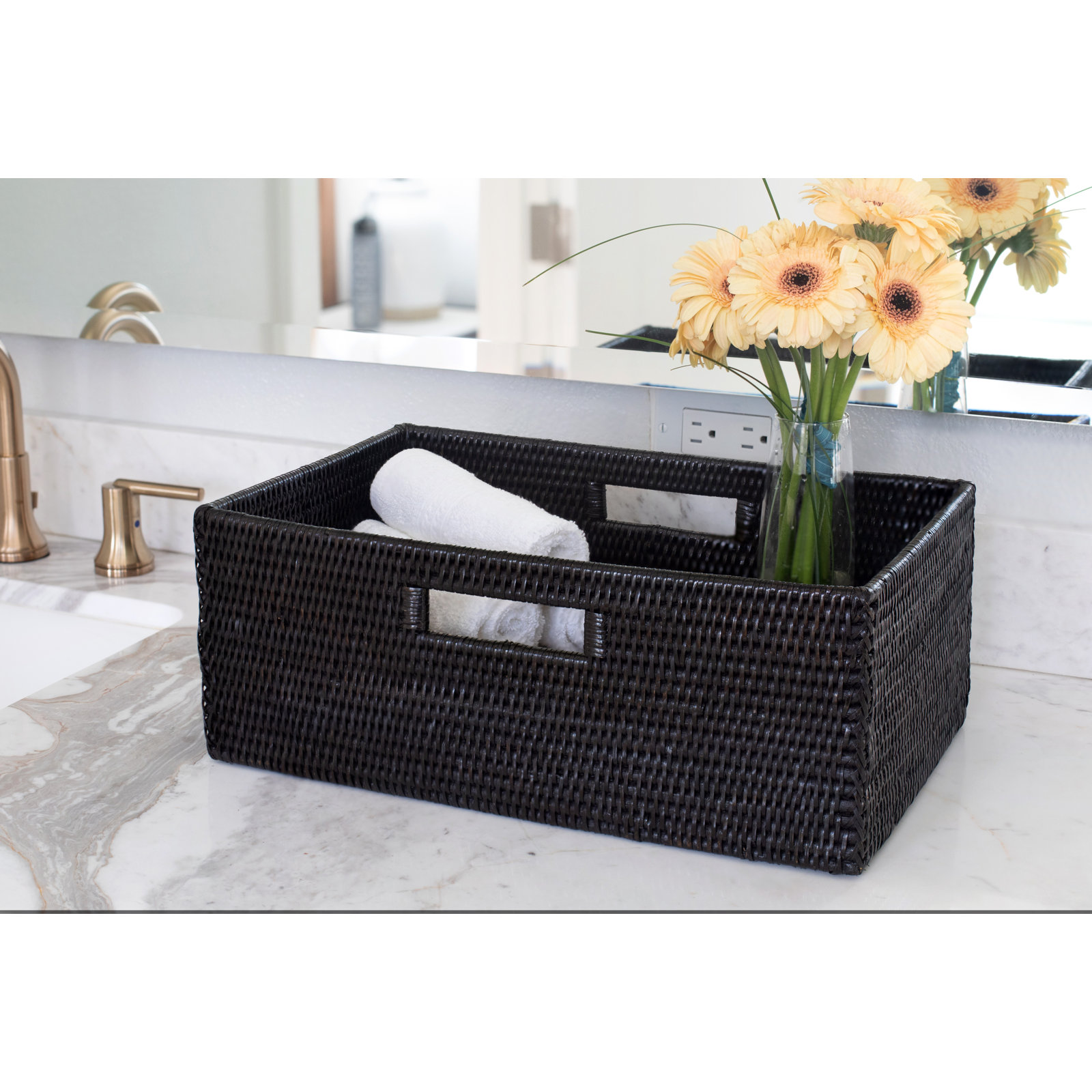 Claydon Handmade Decorative Basket 1, Tudor Black