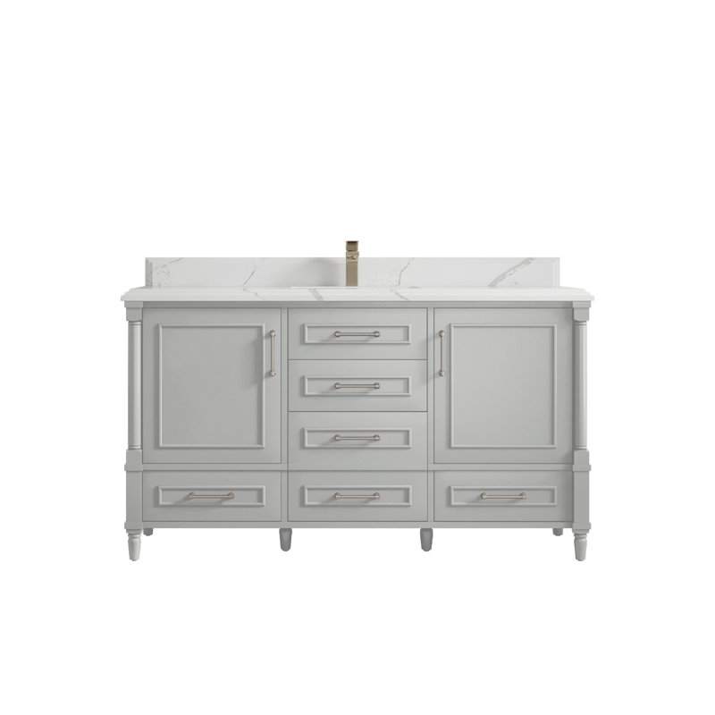Ensemble de meuble-lavabo simple 60 po Aberdeen, Calacatta Laza