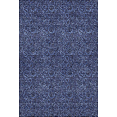 Premium Machine Washable Adamski Navy Rug