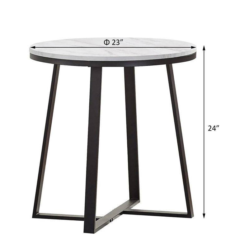 Table de bout ronde en métal Adale