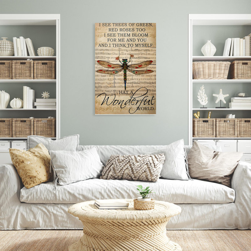 «Mowrystown Dragonfly What A Wonderful World», reproduction d'art rectangulaire sur toile tendue sur toile tendue