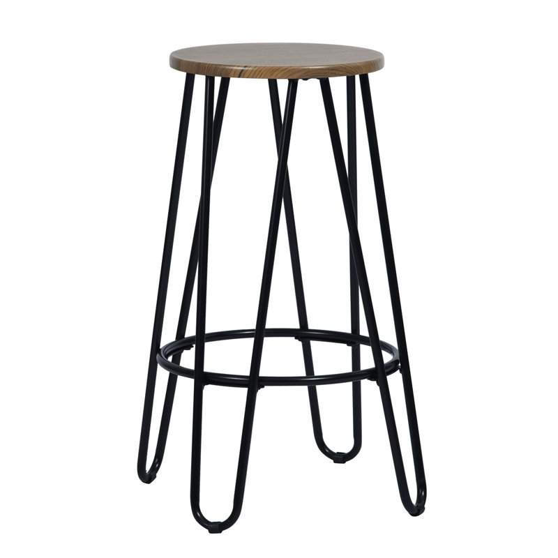 Higley Counter Stool with Metal Frame, Walnut