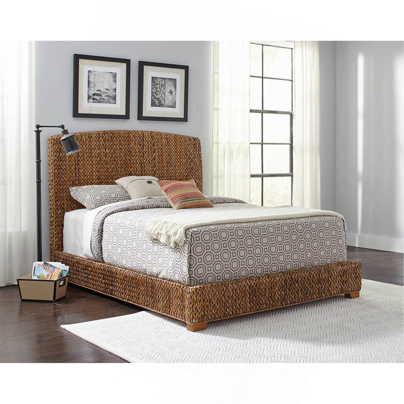 Grand lit Holden brun rustique et naturel, Grand lit