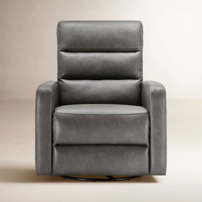Mila 33" Genuine Leather Swivel Power Recliner