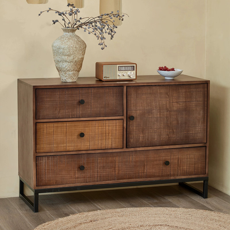 Modern Solid Wood Sideboard, 31.5" H x 39.37" W x 17.72" D