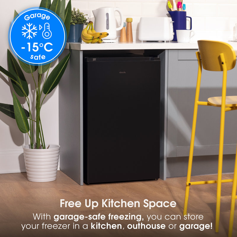 60m³ Garage Ready Undercounter Freezer Drawers with Adjustable Temperature Controls, Black