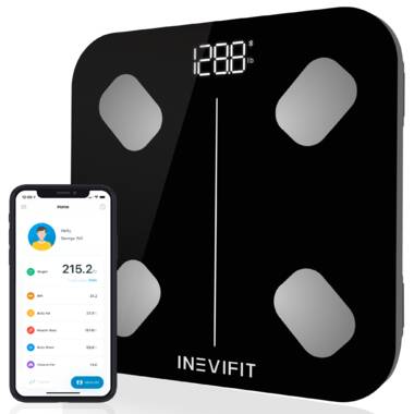 INEVIFIT Body Fat Scale with Digital Body Composition Analyzer and Body  Weight - White 