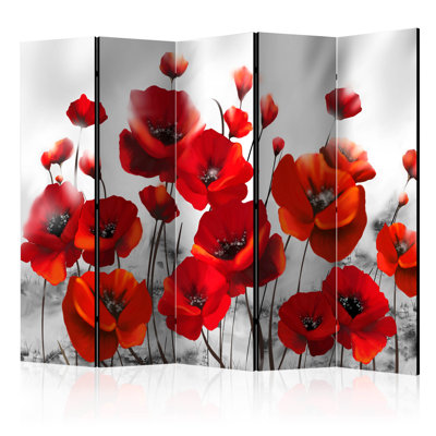 225cm W x 172cm H 5 - Panel Wood Folding Room Divider