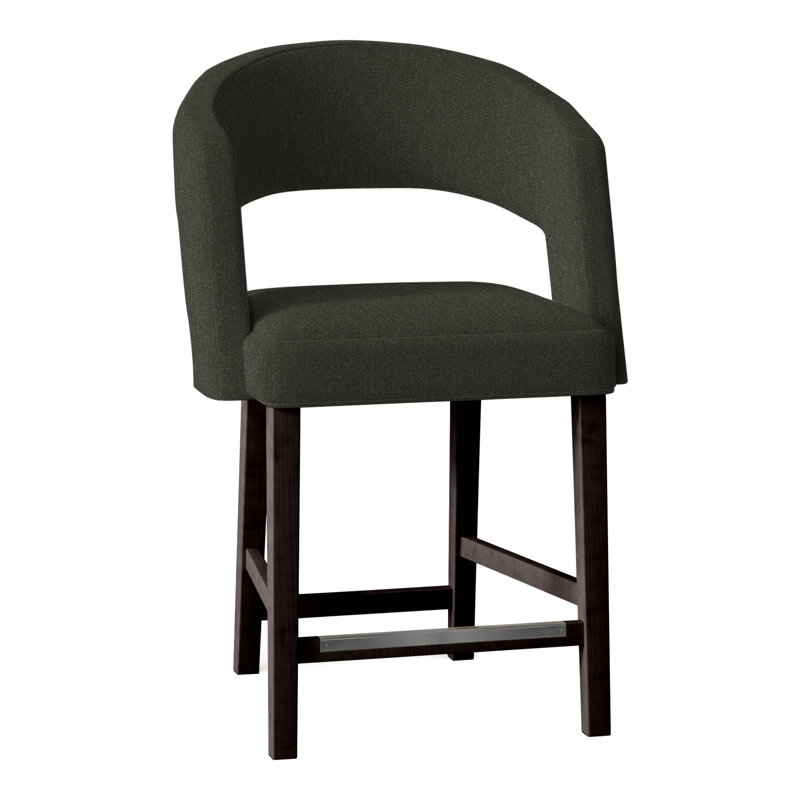 Bryant Upholstered Stool, Perigold Play Sage, Espresso