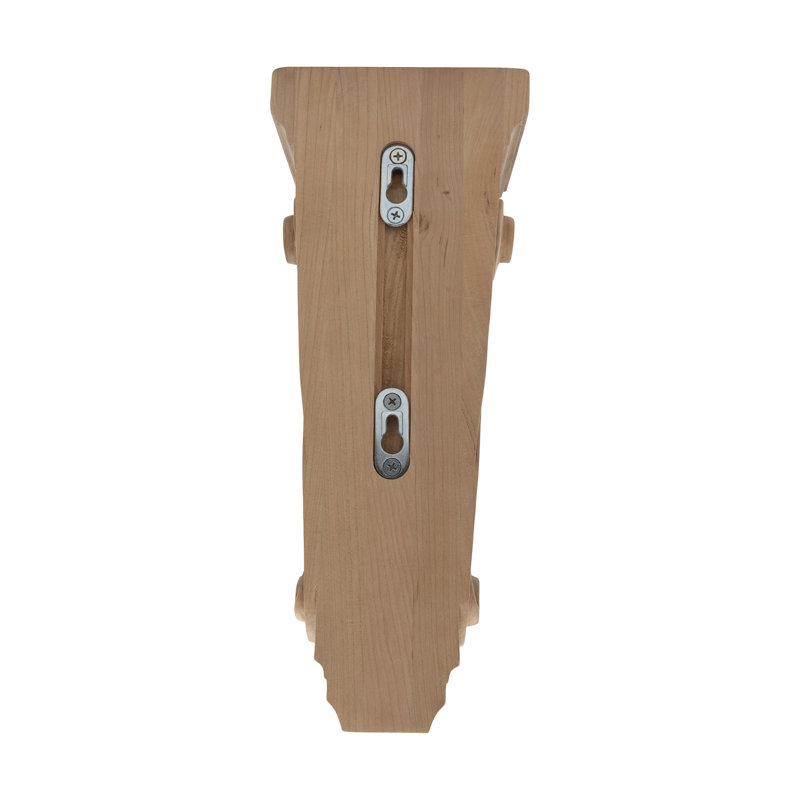 13 in x 5-3/8 in x 4-1/2 in Unfinished Large Solid Classic Traditional Plain Wood Corbel, Cherry