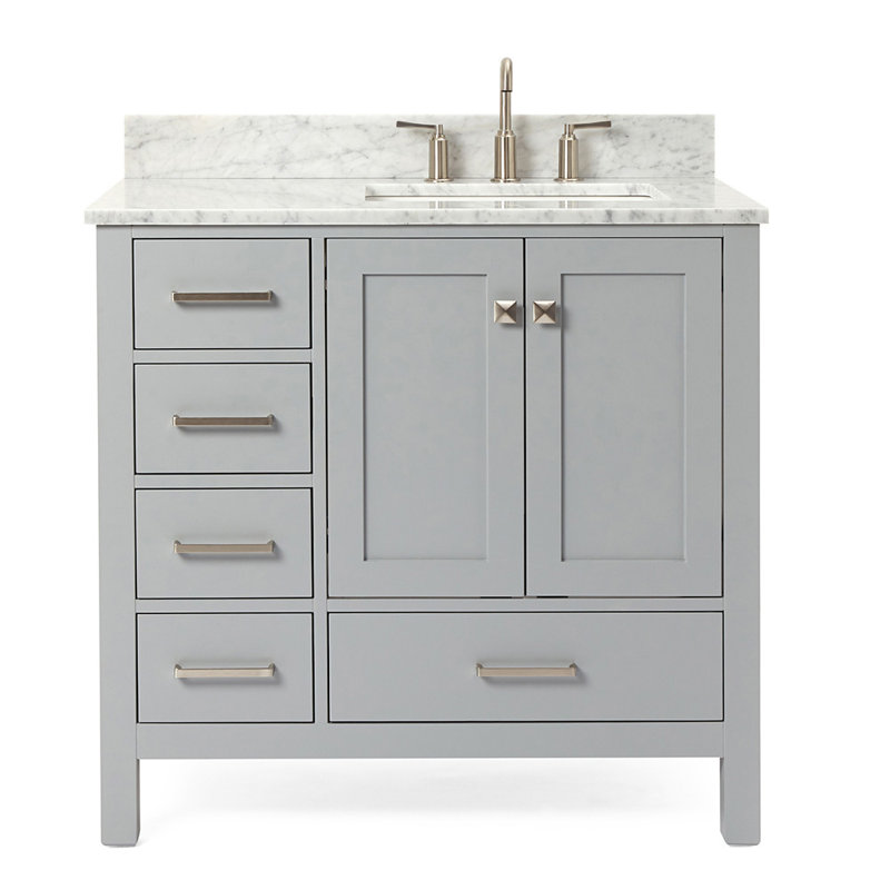 Ensemble de meuble-lavabo simple 37 po Flynt, gris