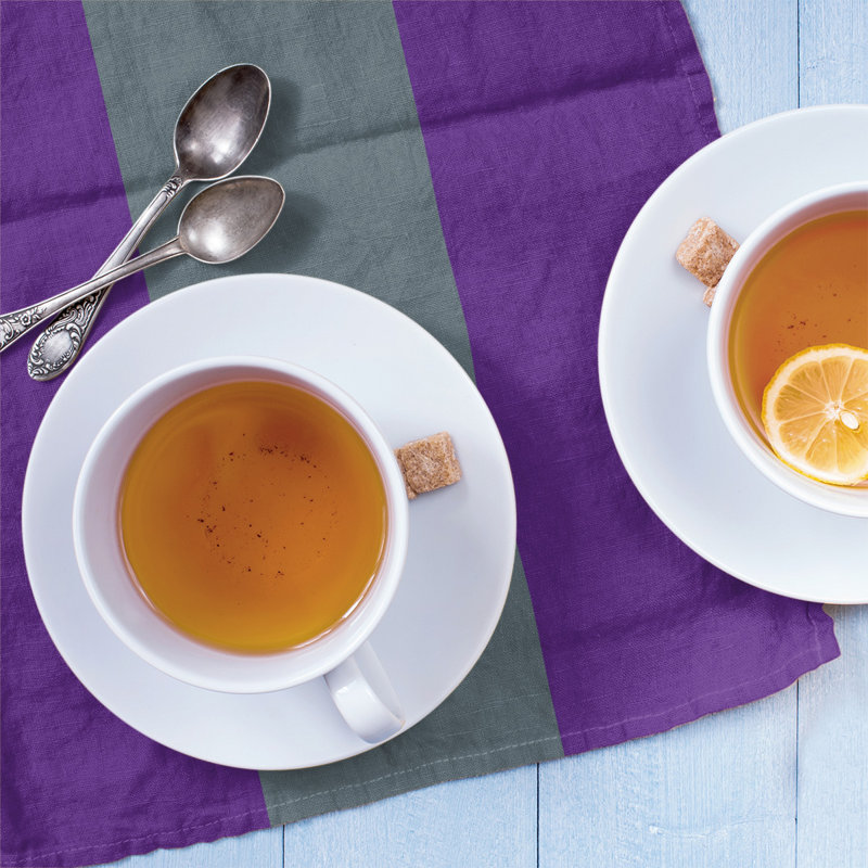 Tea Towel Kitchen Towel, Cotton, Purple/Slate Gray/Purple