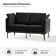 Stringfield 57"W Modern Faux Leather-trimmed Fabric Loveseat